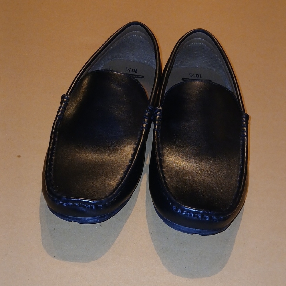 George Men's Black Leather Loafers